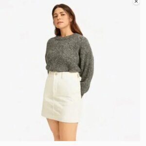 Everlane Off White Cream Corduroy Cotton Skirt